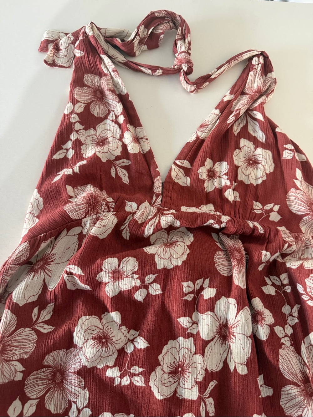 Abercrombie & Fitch Rust Floral Halter Maxi Dress